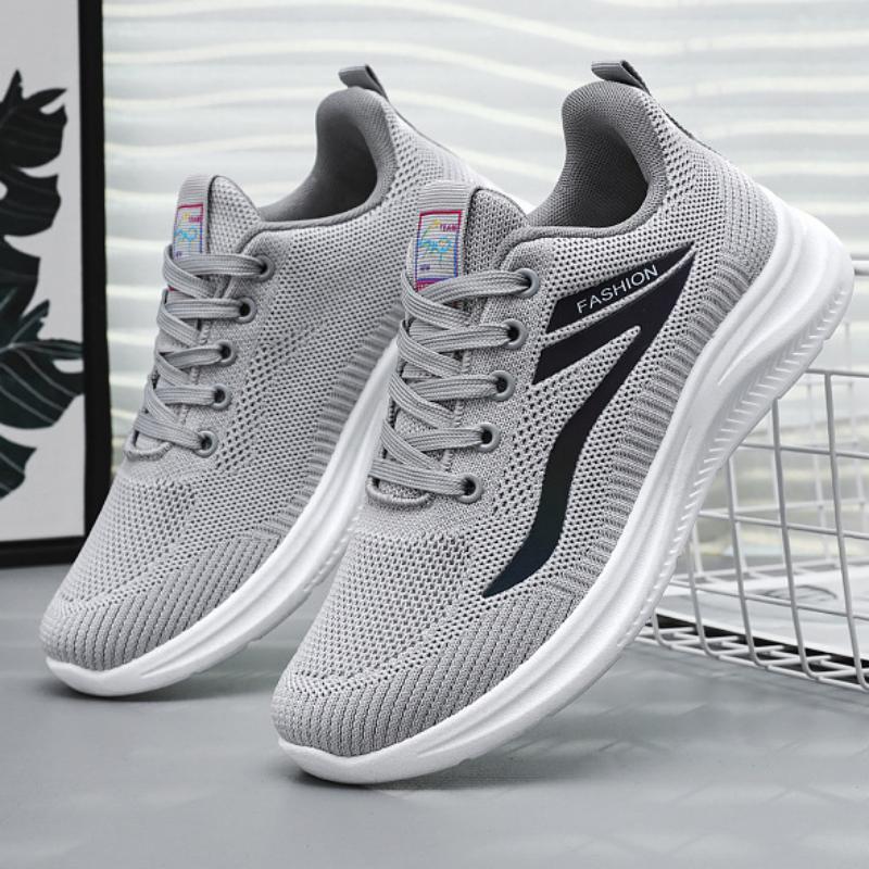 Modne buty damskie na płaskiej podeszwie, sznurowane, z okrągłym noskiem, niskie, nowe, z siateczki, oddychające, lekkie, casualowe, wulkanizowane, casualowe sneakersy