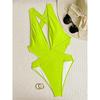 S - XL Costum de baie dintr-o piesă cu decolteu adânc în V și spate încrucișat Femei Costume de baie Femeie Decupaj înalt pe picior Scrunch pe posterior Costum de baie