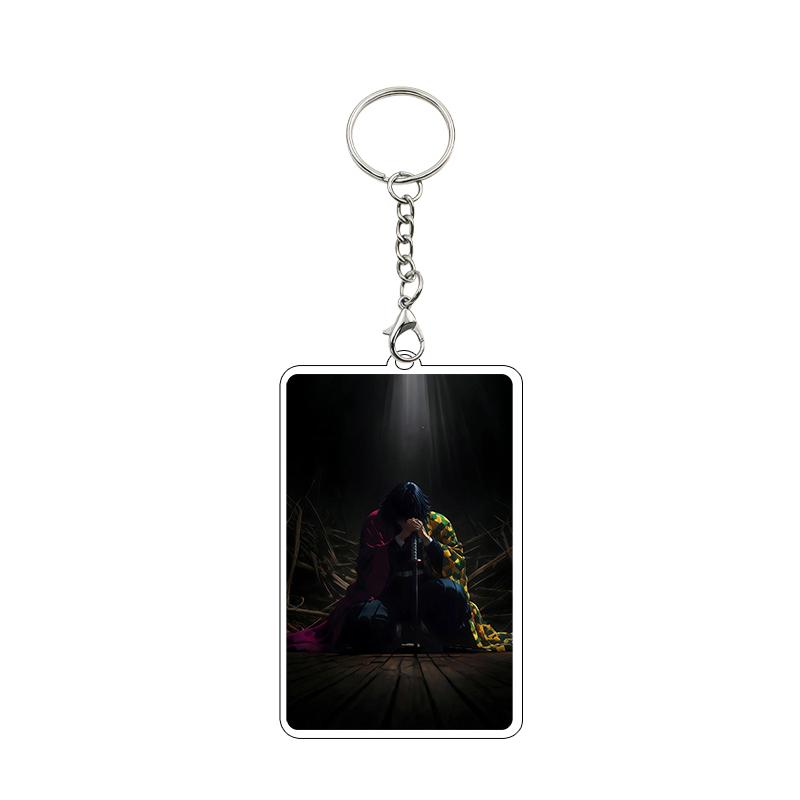 Fashion Anime Acrylic Keychain Accessories Tomioka Giyuu Kanroji Mitsuri Nezuko Cartoon Car Charm Pendant Gifts Toys Wholesale