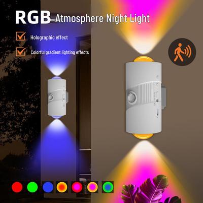 RGB Gradient Night Light with Motion Sensor and Rechargeable Magnetic Wall Mount