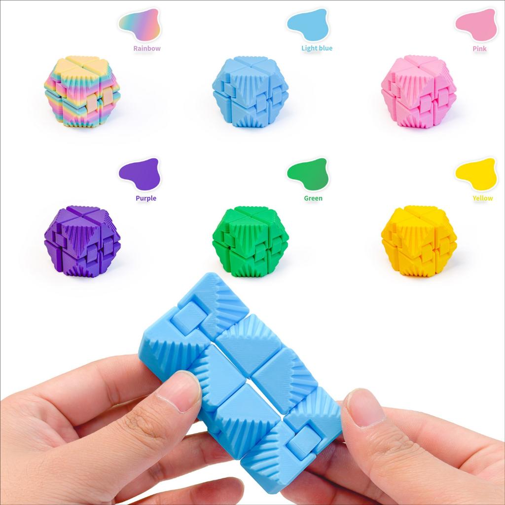 3D Printing Hand Fidget Infinite Cube Stress Relief Decompression 3D Printed Folding Cube Kids Adults Desktop Finger Rolling Toy