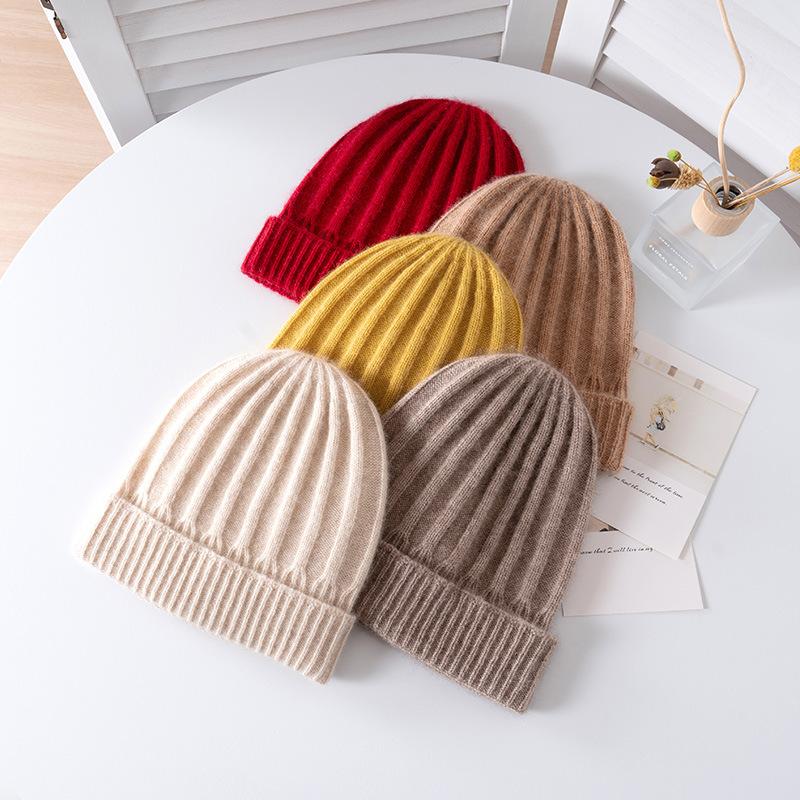 Cashmere Autumn and Winter Cashmere Thickened Men's and Women's Children's Hats Pit Line Hats Children's Knitted Hats