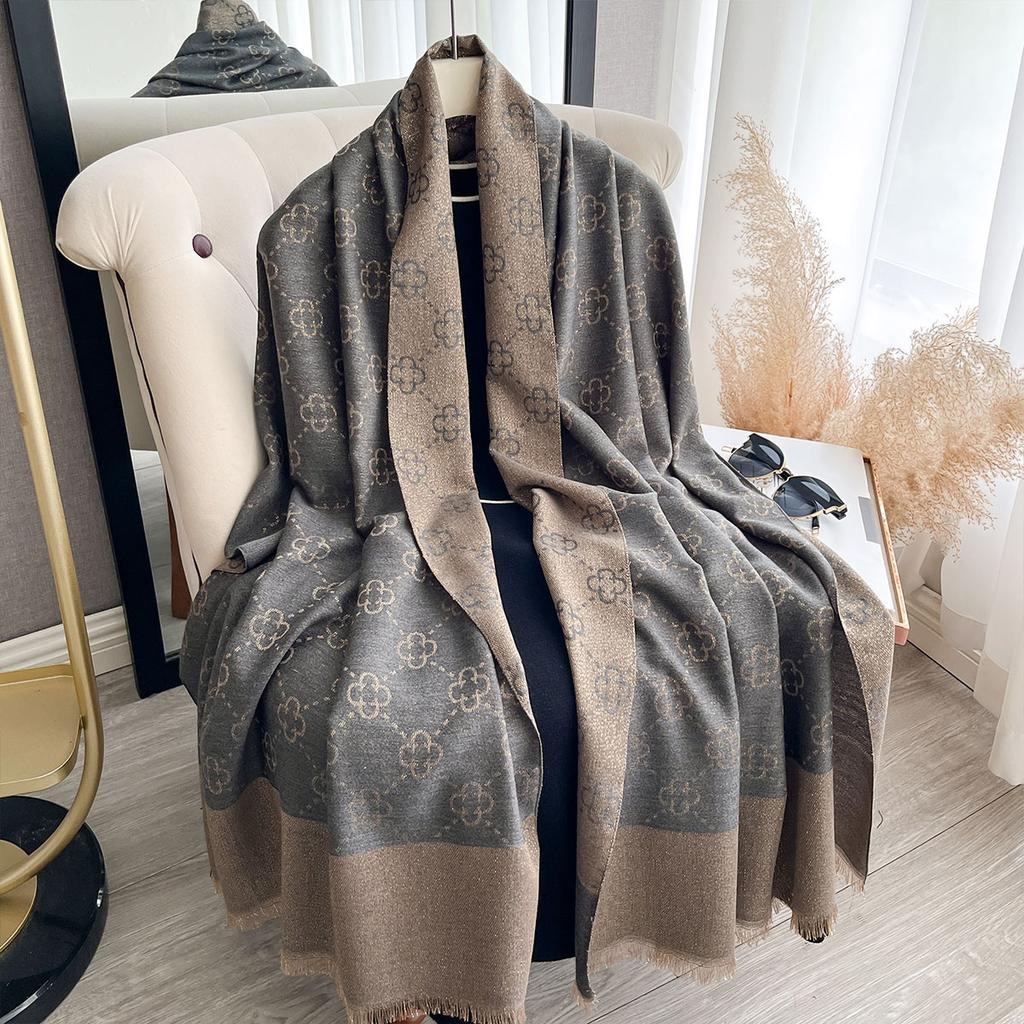 Elegant Ladies Muslim Hijab Golden Thread Scarves With Spring and Autumn Sun Protection Scarf Decoration Shawl Wrap Headscarf