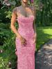 Fashion Women's Summer New Style Sexy Slim Fit Strappy Printed Backless Dress for Women