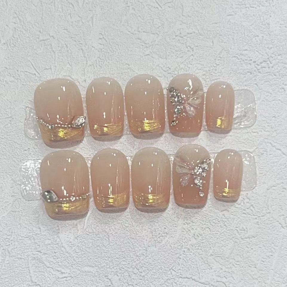 

Ношение доспехов Ручная работа Короткие доспехи Лист Доспехи Китайский стиль Бабочка Ношение доспехов Аврора Волшебное зеркало Французский Многоразовый Накладной патч для ногтей Large L