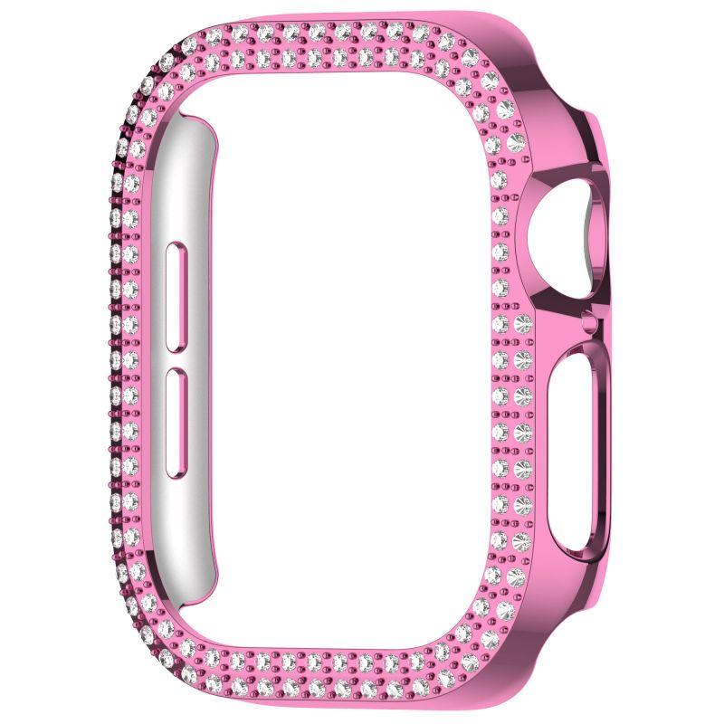 Bling PC Case For Apple Watch10 42mm 46mm Double Row Diamond Crystal iWatch Series 10 PC Protective Cover Watch Strap Protector Band