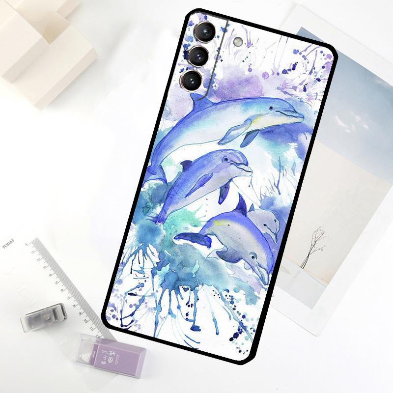 

Ocean Dolphin Phone Case For Samsung Galaxy S25 S24 S23 S22 S21 S20 S26 Ultra S10 Plus S23 FE S25 FE Cover Galaxy S21 Plus