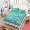 Vintage Jade Mandala Fitted Sheet Set King Queen Double Full Size Bed Linen Set 15cm Deep
