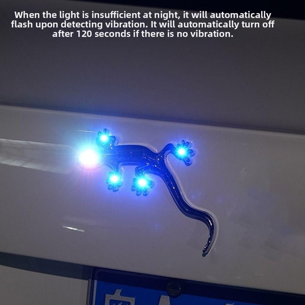 Solar Powered Gecko LED Light Gecko Shape Car Signal Lamp New Solar Warning Light Driving Warning