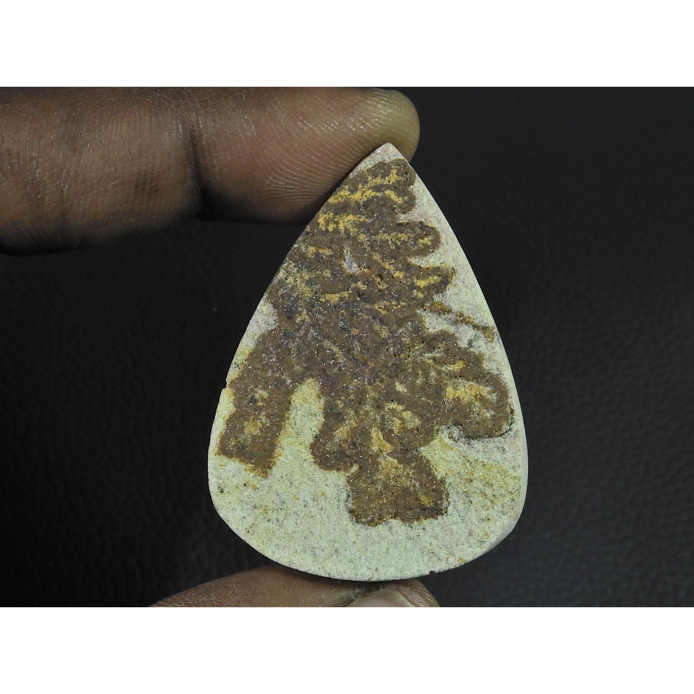 70 карат. Натуральный Псиломелан Германский Дендрит Грушевидный Кабошон Россыпной Драгоценный Камень B-279