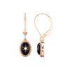 Black Star Sapphire Sterling Silver Lever Back Drop Earrings 4 Ray Star Gemstone Dangle Drop Earring