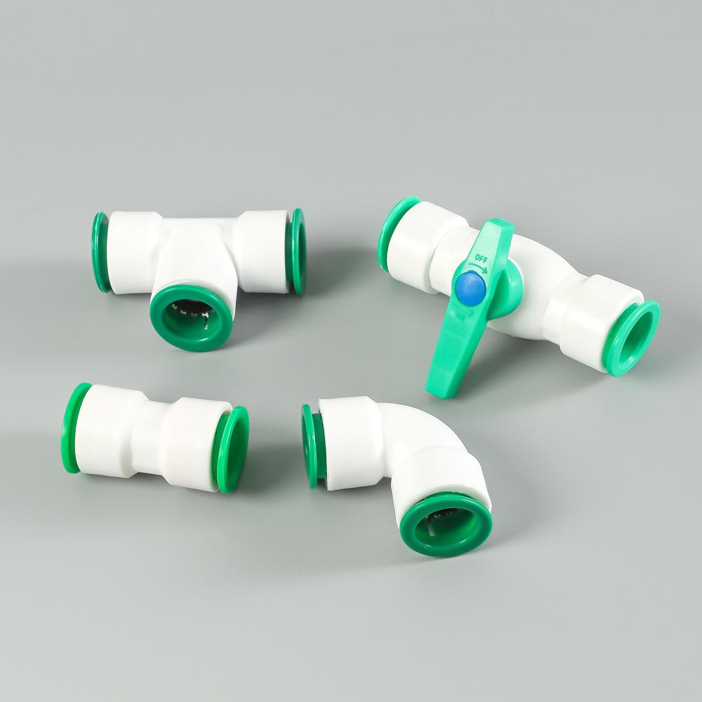 PPR Quick-Connect 20 Push-In Male/Female Thread Elbow 6-Point Straight Water Pipe Fitting