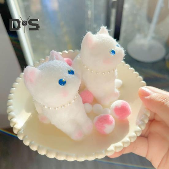 3D Cat Squeeze Toy Anxiety Stress Relief Black White Kitten Pinch Sensory Toy Kids Teens Adults Soft Stress Ball Animal Fidget Toy