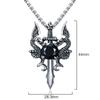 New Gothic Style Women's Ancient Silver-color Evil Dragon Gem Pendant Necklace Personalized Fashion Street Sweater Chain Jewelry