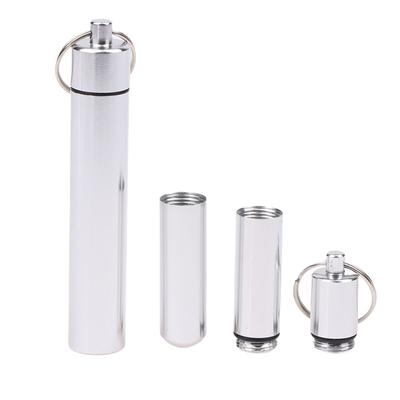 Caixa de remédios para cuidados de saúde, caixa de comprimidos de alumínio à prova d'água, estojo para garrafas, suporte para medicamentos para viagens, camping, recipiente, chaveiro
