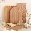 Wooden Serving Platter, Geometric Design Boho Decorative Serving Tray for Fruit, Bread, Vegetables, Multi-use Organizer Tray for Coffee Table, Dinner,