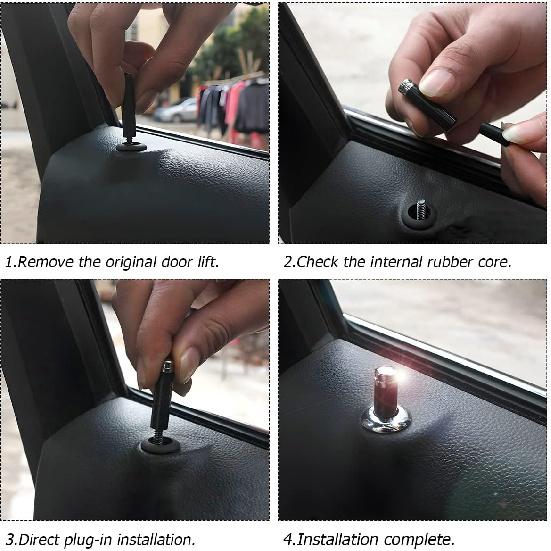 BELOMI 4 Pcs Car Door Lock Knobs, Carbon Fiber Auto Door Lock Pin Covers, Decorative Cover for Car Rod Bolt, Door Pull Pins Decor, Universal Vehicle