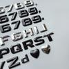 DIY 3D Sharp Letters Numbers Full Alphabat Nameplate Logo Trunk Badge Sticker I Love Any Cars Black Chrome