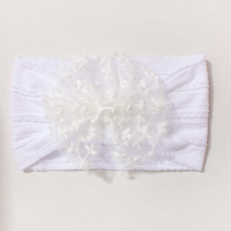 New Jacquard Baby Elastic Headband, Cute Lace Bow Children's Headscarf, Thin Baby Headband