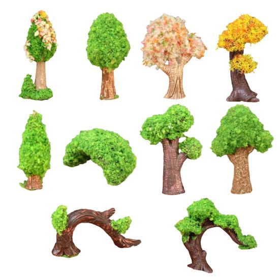 Model Trees Micro Landscape Ornaments Mini Artificial Trees for Moss Micro-Landscapes And Potted Plants Realistic Resin Craft Decorations for Home