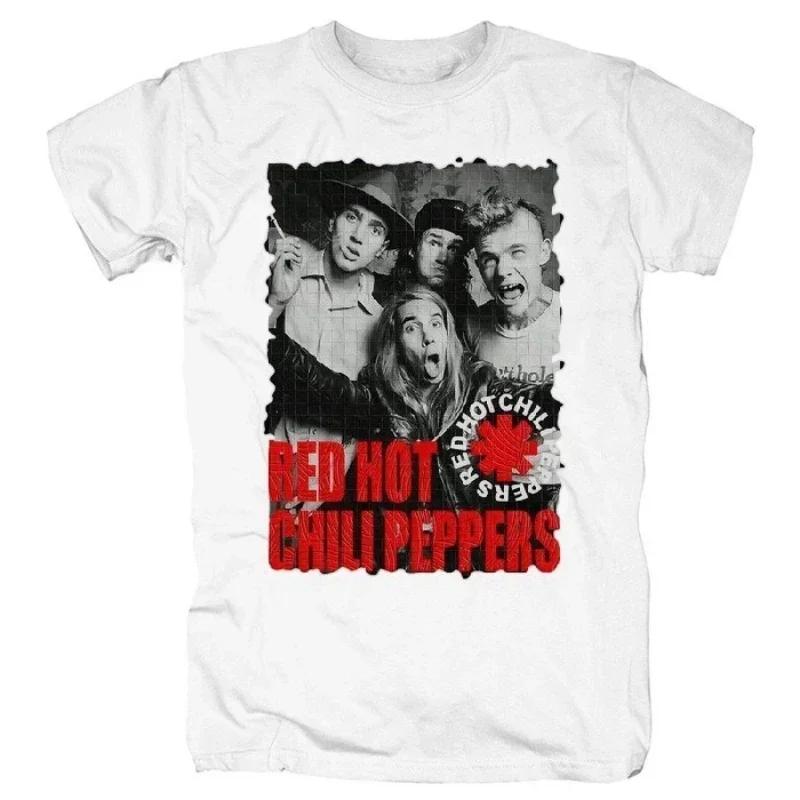 2025 RED HOT CHILI PEPPERS Rock Short Sleeve Rose Men's and Women's T-shirts Punk American Hip Hop Cotton T-shirt Summer Tee Top