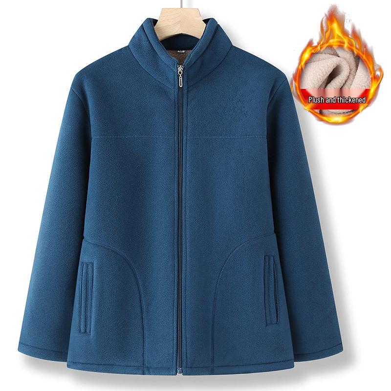Women's Fleece Hoodie Jacket for Elderly - Winter & Spring Wear