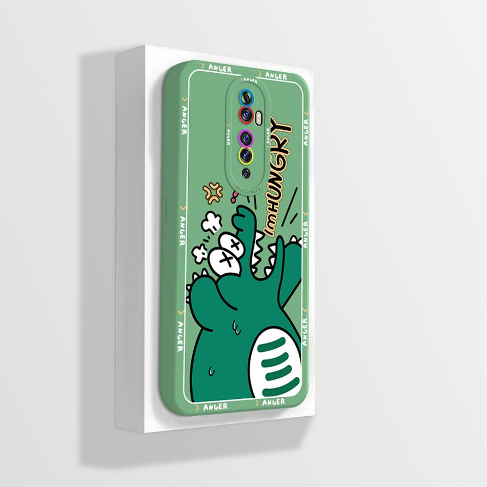 Quadratische Flüssigsilikonhülle für OPPO Reno 2 Reno2 2Z 2F Z F Linsenschutz Stoßfest Weiche Handyhüllen Rückseite Reno2F Reno2Z