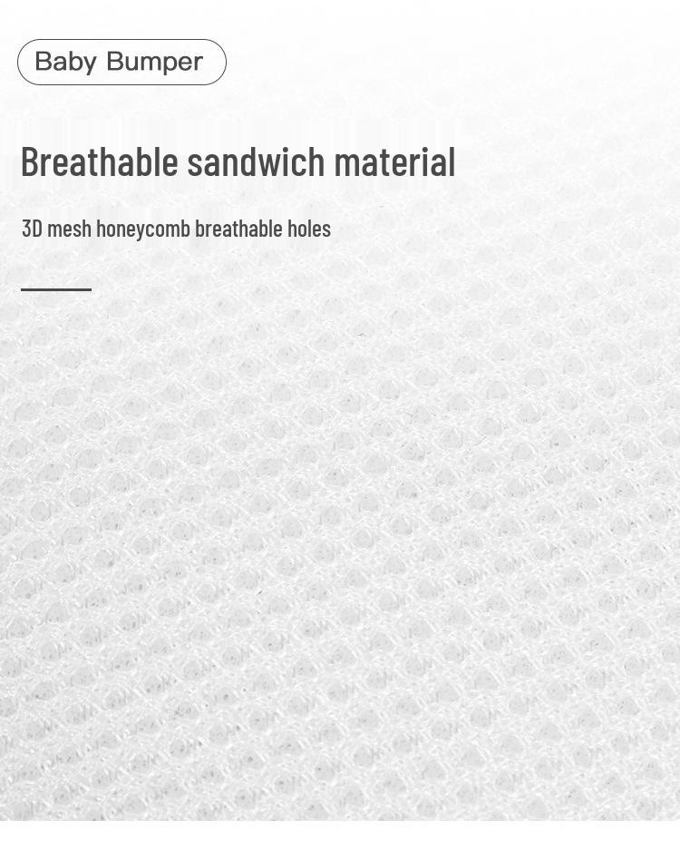 Summer Breathable Baby Crib Bumper: Skin-Friendly, Anti-Collision Bed Rail for Mother and Baby.