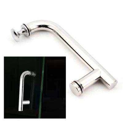 Maniglione per Porta Doccia 145mm Foro Maniglia per Porta Scorrevole in Vetro Doccia Bagno Acciaio Inossidabile Cromato Barra a F Hardware per la Casa