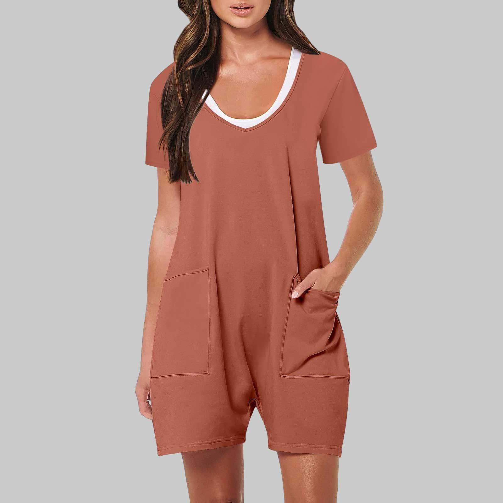 

Женские повседневные свободные комбинезоны с длинными рукавами и высокой талией, карманами и круглым вырезом, длинные брюки, широкие комбинезоны XXL коричневый