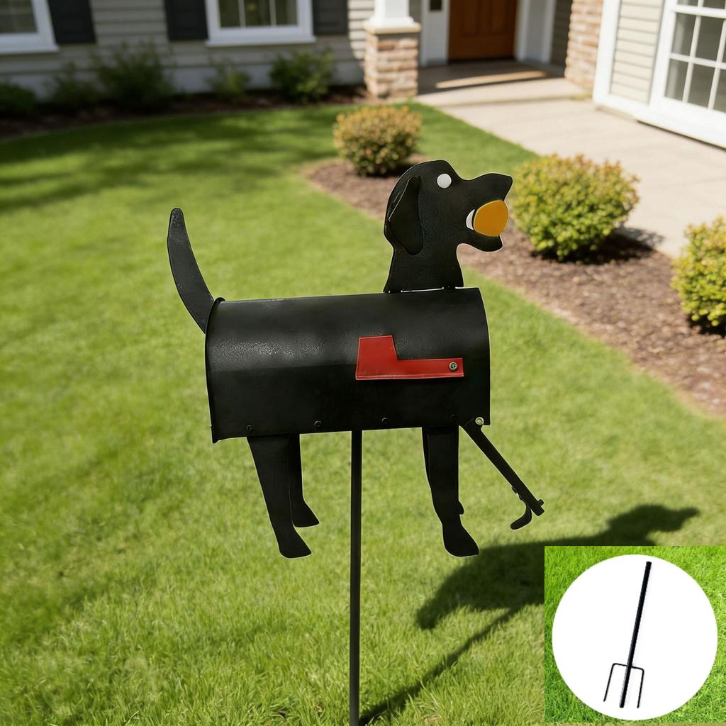 Niedliche Dackel-Briefkasten-Gartenspieß-Dekoration Bauernhaus-Briefkasten Entzückender Hundewelpen-förmiger Briefkasten Außendekoration Briefkasten