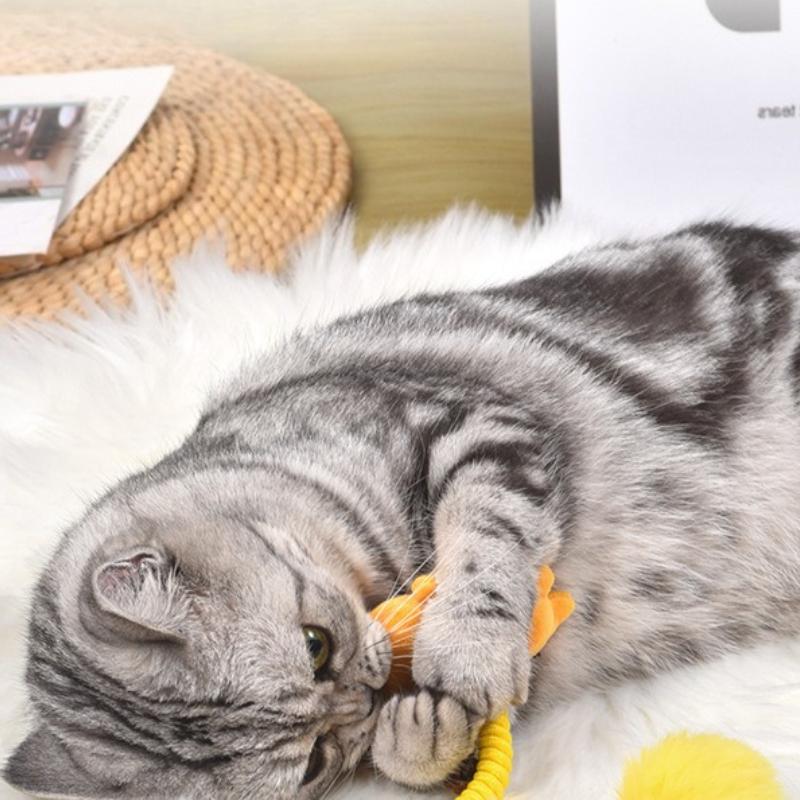 Cat Teaser Toy Plush Durable Bite Kitten Toy Interactive Teething Cleaning Kitten Toy Funny Pet Supplies
