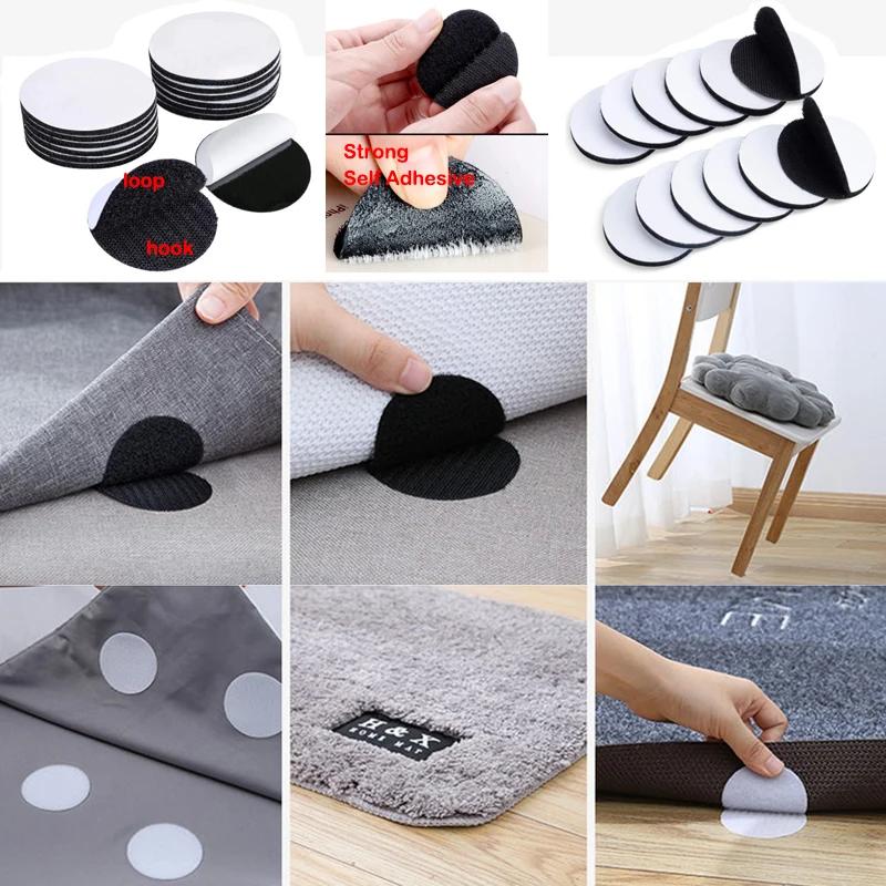 5-10Pairs Strong Self Adhesive Hook Loop Fastener Tape 60mm Nylon Magic Sticker Disc Hook Adhesive Round Hook Loop with Glue
