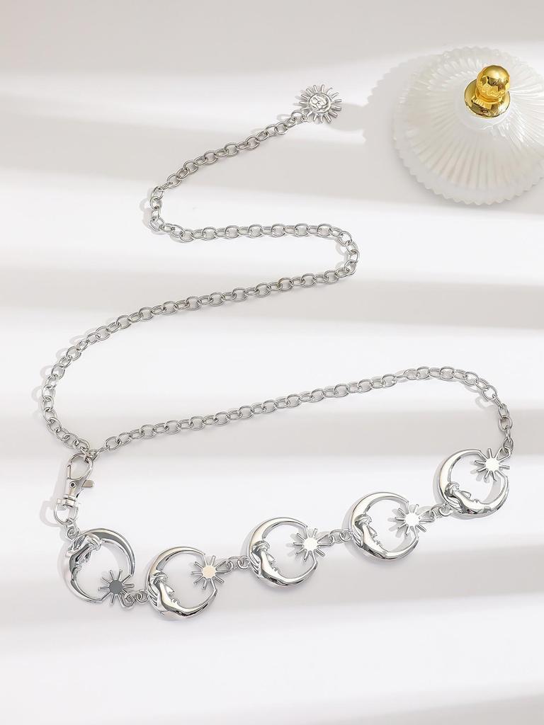Women's Adjustable Sunflower Waist Chain - Metal Body Belt for Dresses