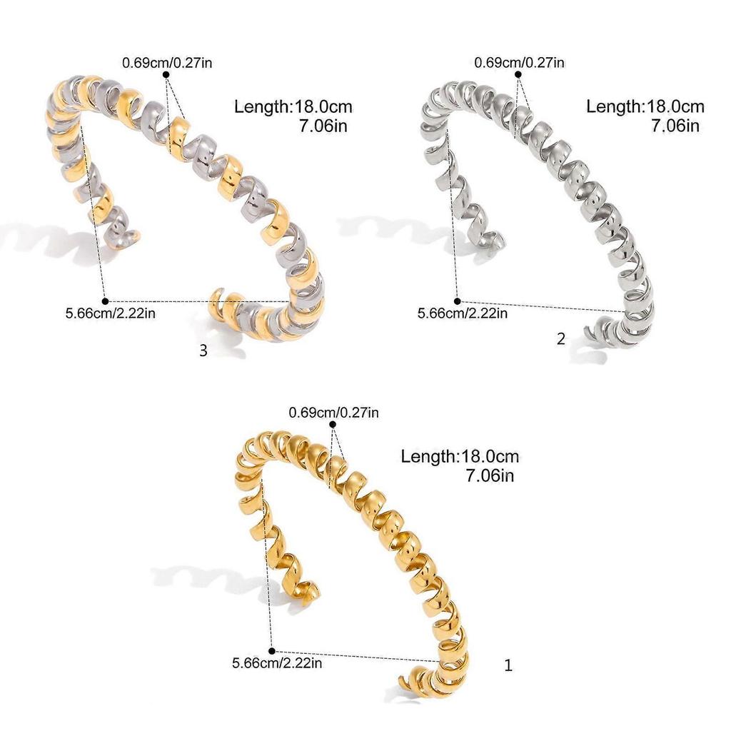 Telephone Wire Inspired Open Cuff Bracelet Women’s Stainless Steel Minimalist Jewelry Gift For Special Occasion