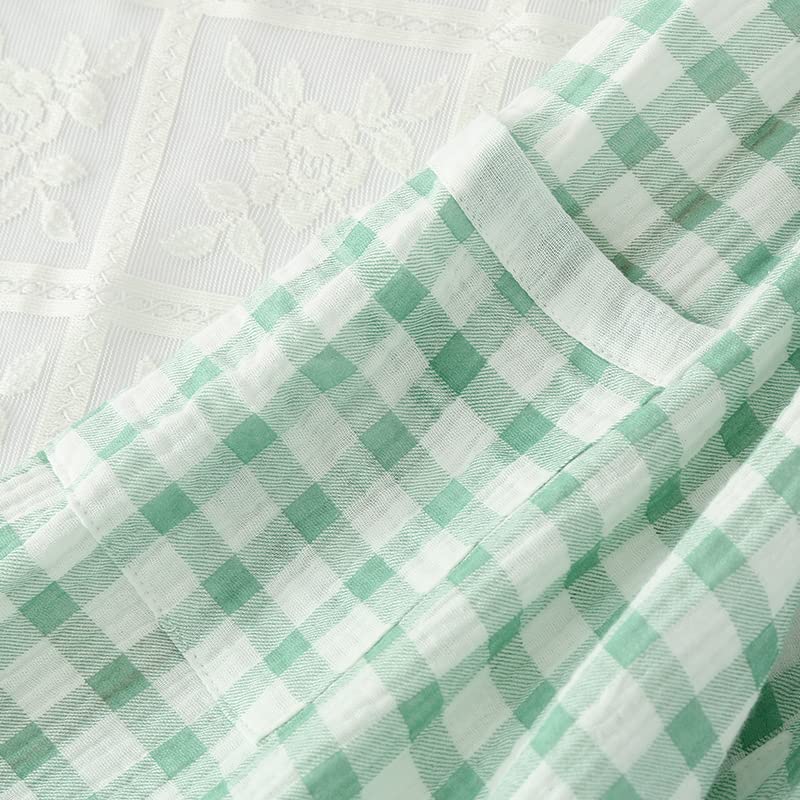 Gauze Soft and Short Cute Sleepwear Light Women's Spring/Summer Pajamas, 100% Cotton, Comfortable, Sleeve, Set, Breathable, Cool, Moisture-Wicking,