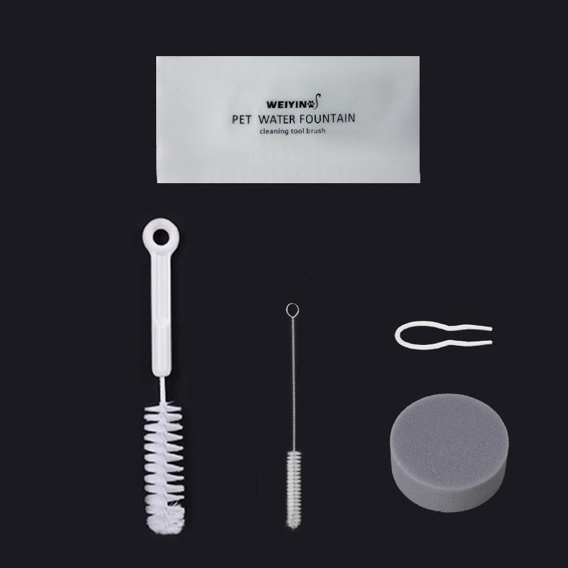 Cat Fountain Cleaning Brush Set: Soft & Coarse Bristles, Wipe Stain Removal, Water Pump Clip Brush.