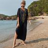 Copricostume da spiaggia in caftano con ricamo Copricostume da spiaggia in cotone Saida de Praia Costume da bagno da donna Copricostume bikini