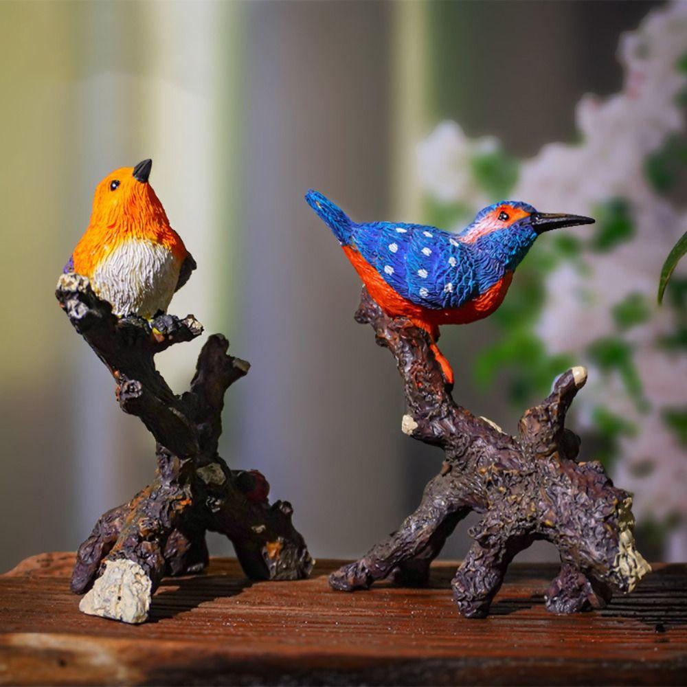 Cute Magpie Bonsai Statue Cartoon Miniatures Figurine Desktop Decoration Animal Sculpture  Lawn