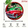 Vintage Lowrider Car Metal Sign Retro Wall Art With Lights Stars Garage Cafe Home Decor