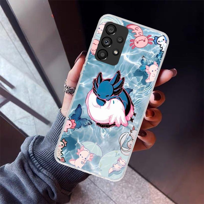 

Cute Axolotl Kawaii Phone Case For Samsung Galaxy A52 A51 A50S A32 A22 A12 A02S A72 A71 A31 A70 A30S Note 20 Ultra 10 Plus S10 G Samsung A71 4G