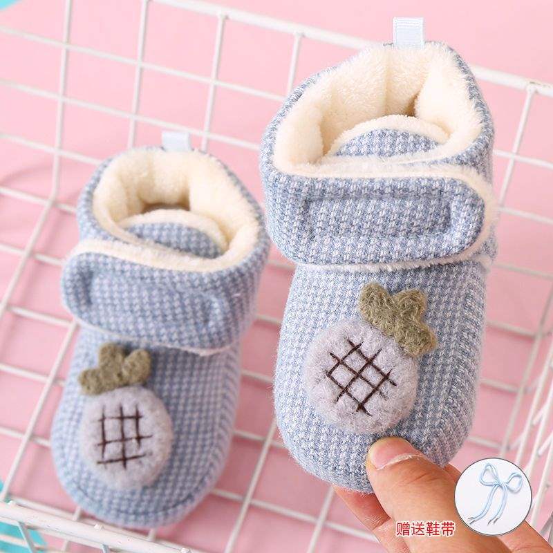 Herbst- und Winter-Babyschuhe weiche Sohle Samt warm rutschfest 0-3-6 Neugeborene 1 Jahr alter Junge und Mädchen Baby Kleinkind Baumwollschuhe