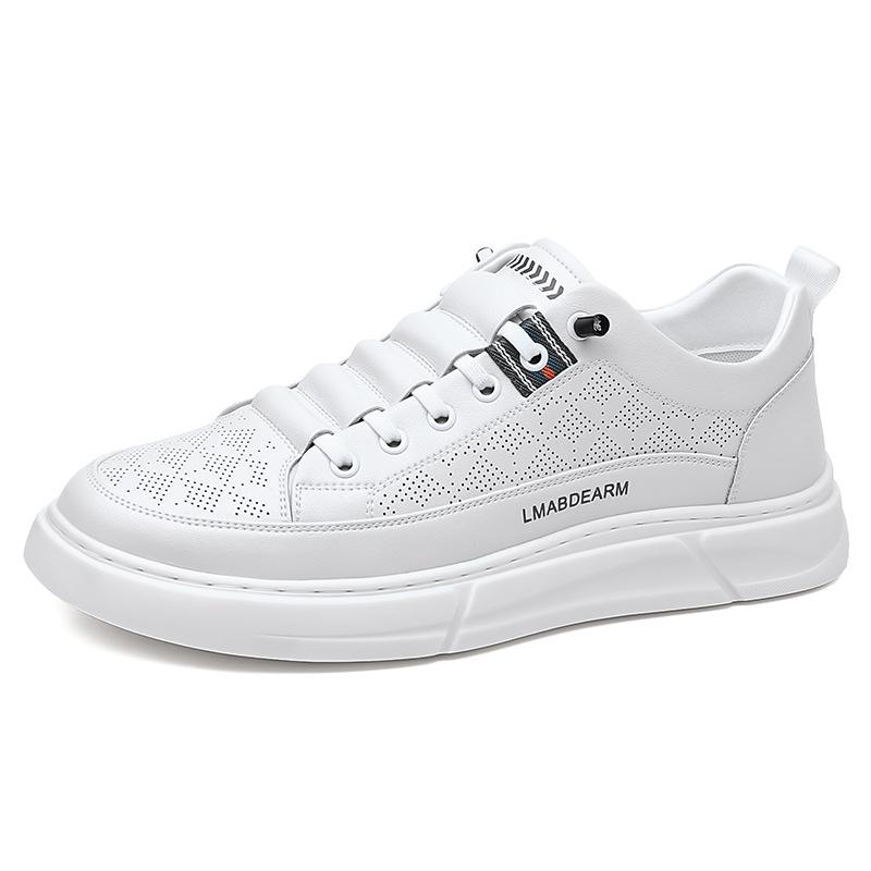 Little White Shoes Board Shoes Men's Casual Shoes Trendy Leather Shoes Men's Cowhide Men's Shoes Breathable One Pedal 2025