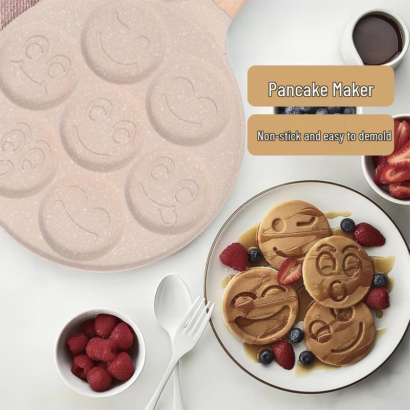 7-Loch Antihaft Smiley Gesicht Frühstücksbratpfanne