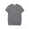 Spring and summer men's and women's same fashion trend striped Rei Kawakubo love printed crew neck T-shirt versatile