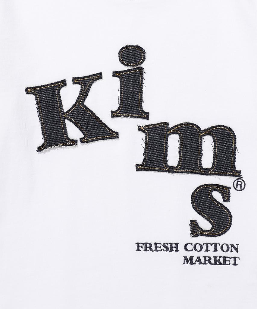 Kimseupeulesikoteunmakes Messy Denim Applique Tee White
