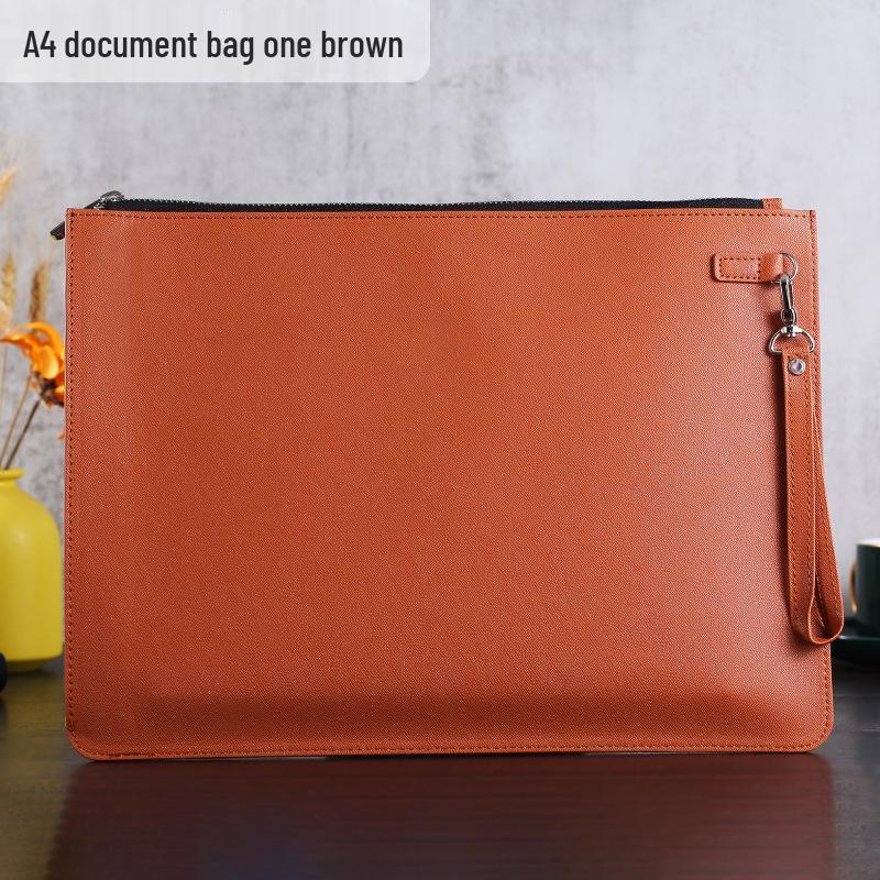 Large Capacity A4 Leather File Bag - Multifunctional Business Office Folder