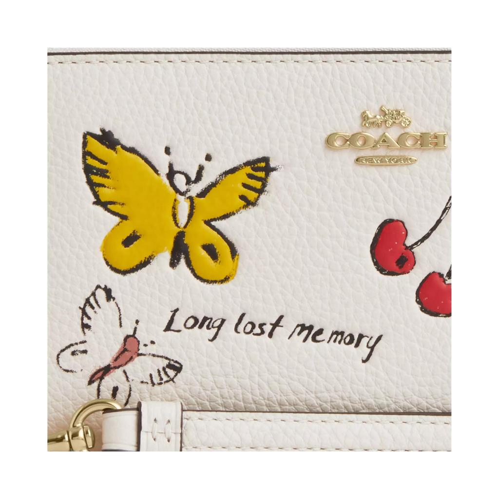 New COACH Zip Around Leather Wallet Small Women's White CAX11-IMCAH