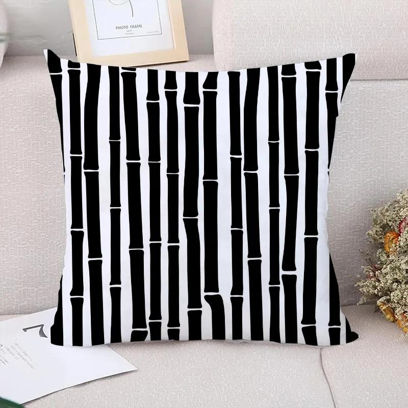 Bamboo Pattern Decorative Pillowcase Living Room Office Home Pillowcase Car Ornaments