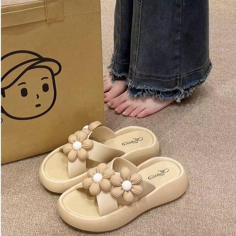 

Летние женские модные шлепанцы 2025 - Толстая подошва, нескользящие, износостойкие для дома и улицы 36-37 хаки